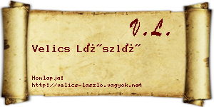 Velics László névjegykártya